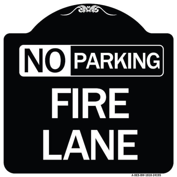 Delaware No Parking Fire Lane Heavy-Gauge Aluminum Architectural Sign, 18" x 18", BW-1818-24195